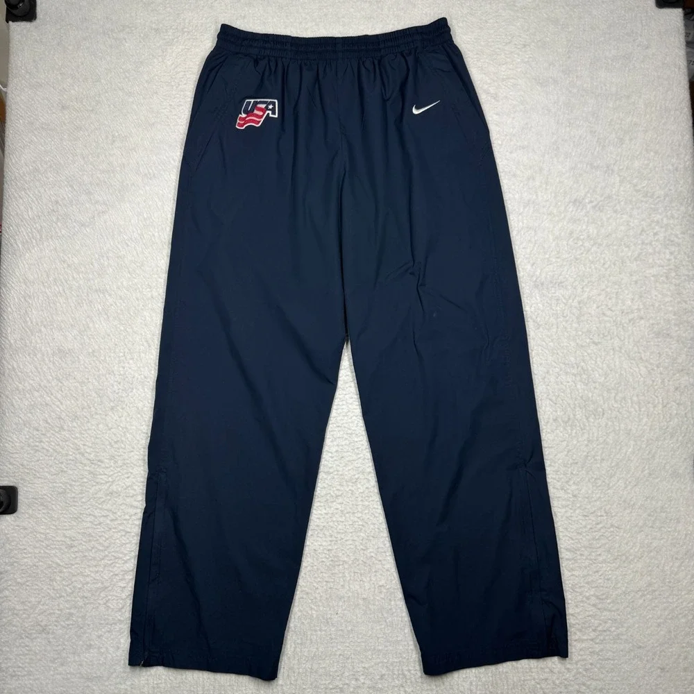 Vintage Nike Fit Storm Team USA Track Windbreaker Pants Blue Men's Size XL